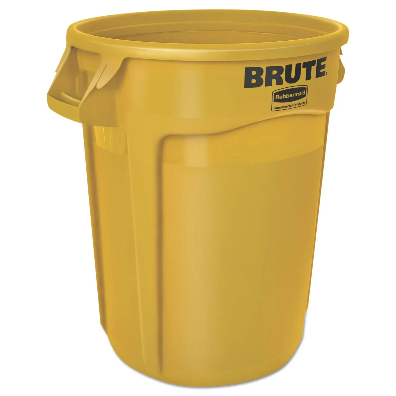 Rubbermaid Commercial Products BRUTE 32G Yellow Vented Trash Container, for Landscapers/Construction Sites/Restaurants/Back of House/Offices/Warehouses/Commercial Environments, Pack of 6