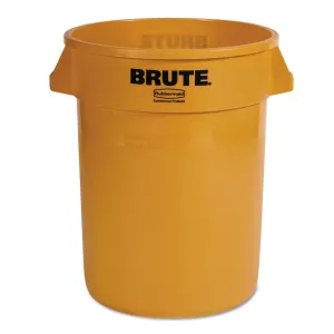 Rubbermaid Commercial Products BRUTE 32G Yellow Vented Trash Container, for Landscapers/Construction Sites/Restaurants/Back of House/Offices/Warehouses/Commercial Environments, Pack of 6