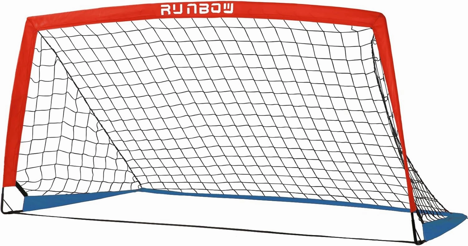 RUNBOW 6x4 ft Portable Kids Soccer Goal for Backyard Practice Soccer Net with Carry Bag