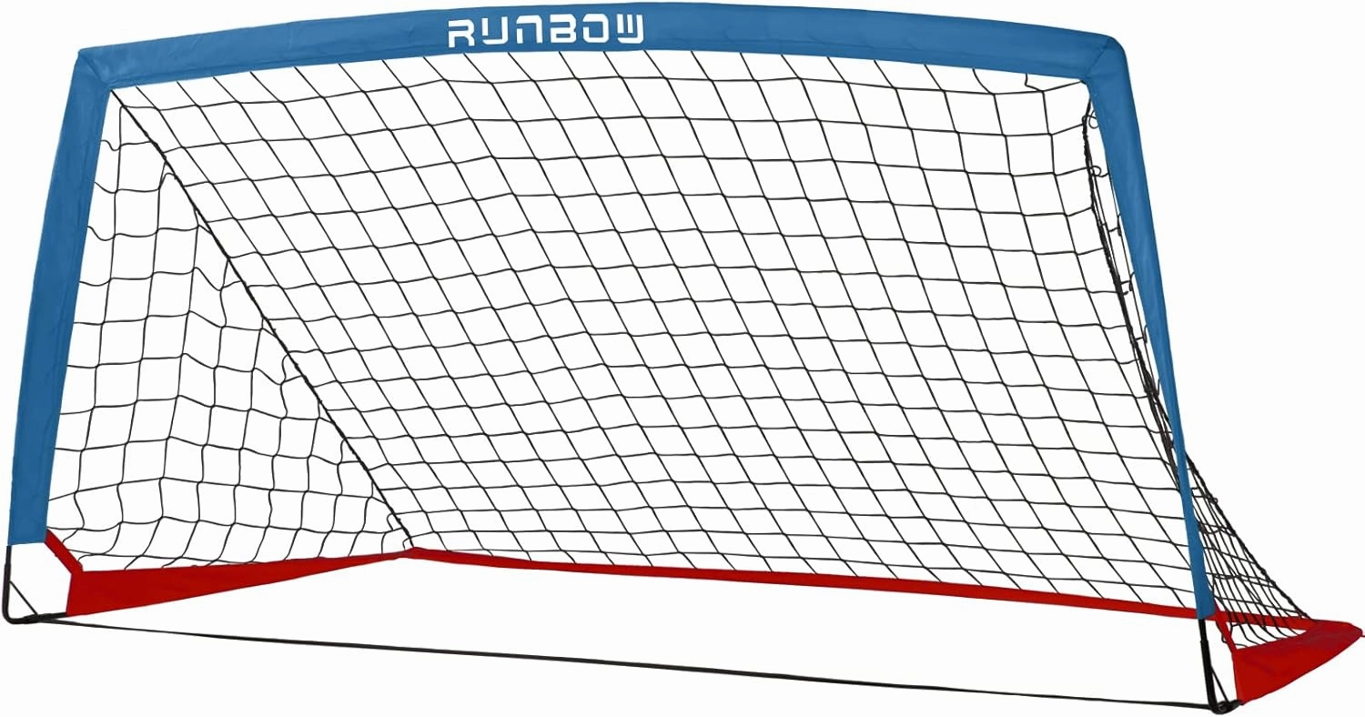 RUNBOW 6x4 ft Portable Kids Soccer Goal for Backyard Practice Soccer Net with Carry Bag