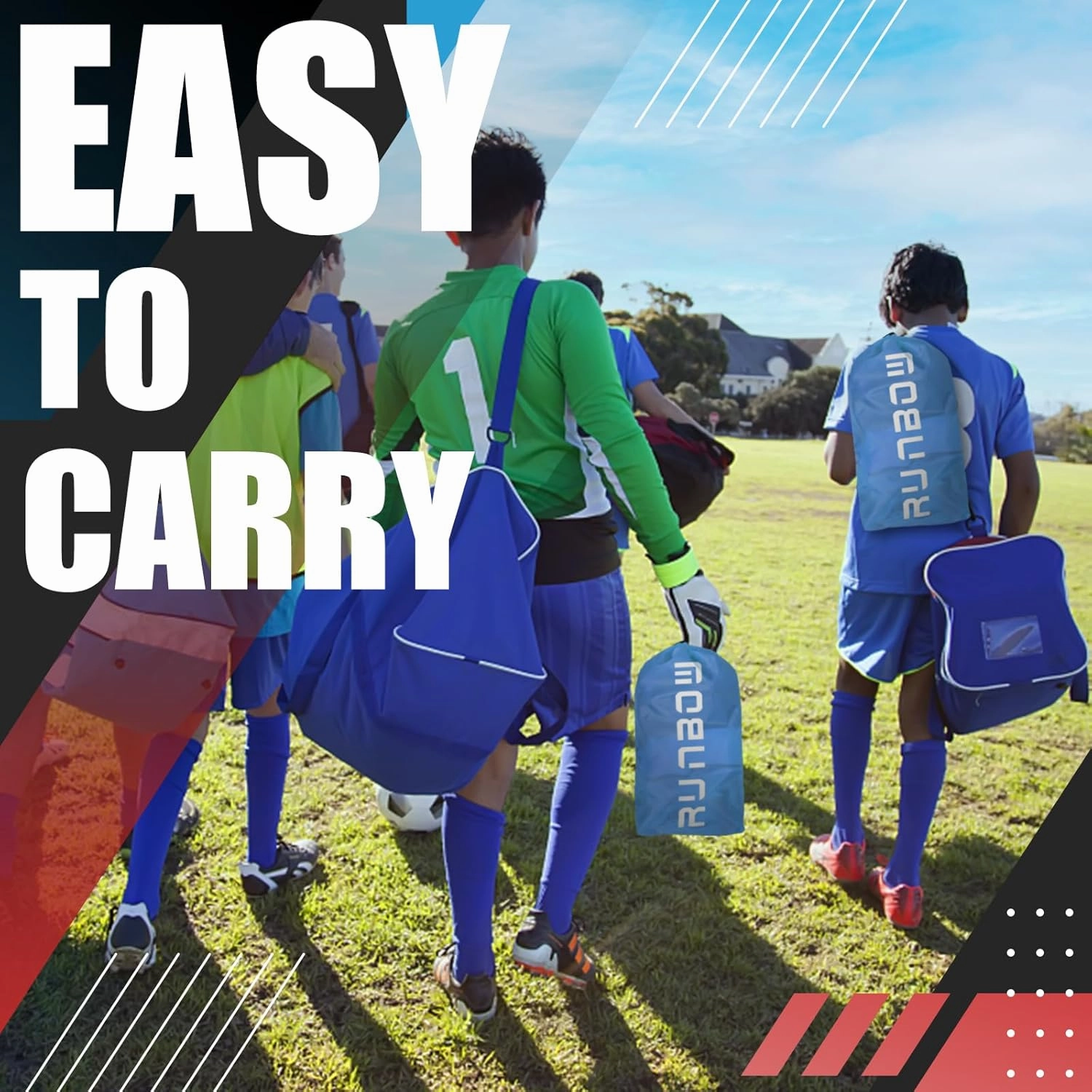 RUNBOW 6x4 ft Portable Kids Soccer Goal for Backyard Practice Soccer Net with Carry Bag
