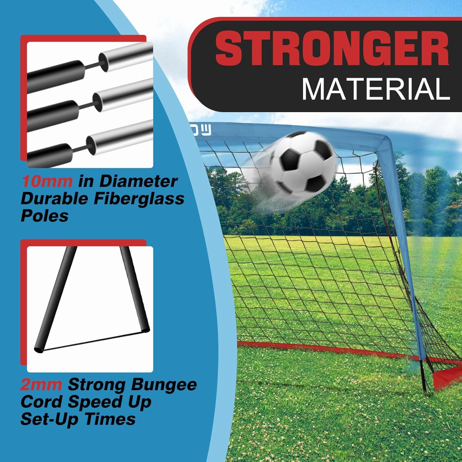 RUNBOW 6x4 ft Portable Kids Soccer Goal for Backyard Practice Soccer Net with Carry Bag