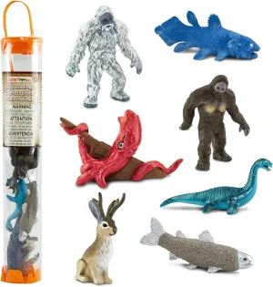 Safari Ltd. Cryptozoology Designer TOOB - 7 Figurines: Yeti, Loch Ness, Jackalope, Kraken, Trout, Coelacanth, Bigfoot - Educational Toy Figures For Boys, Girls & Kids Ages 3 