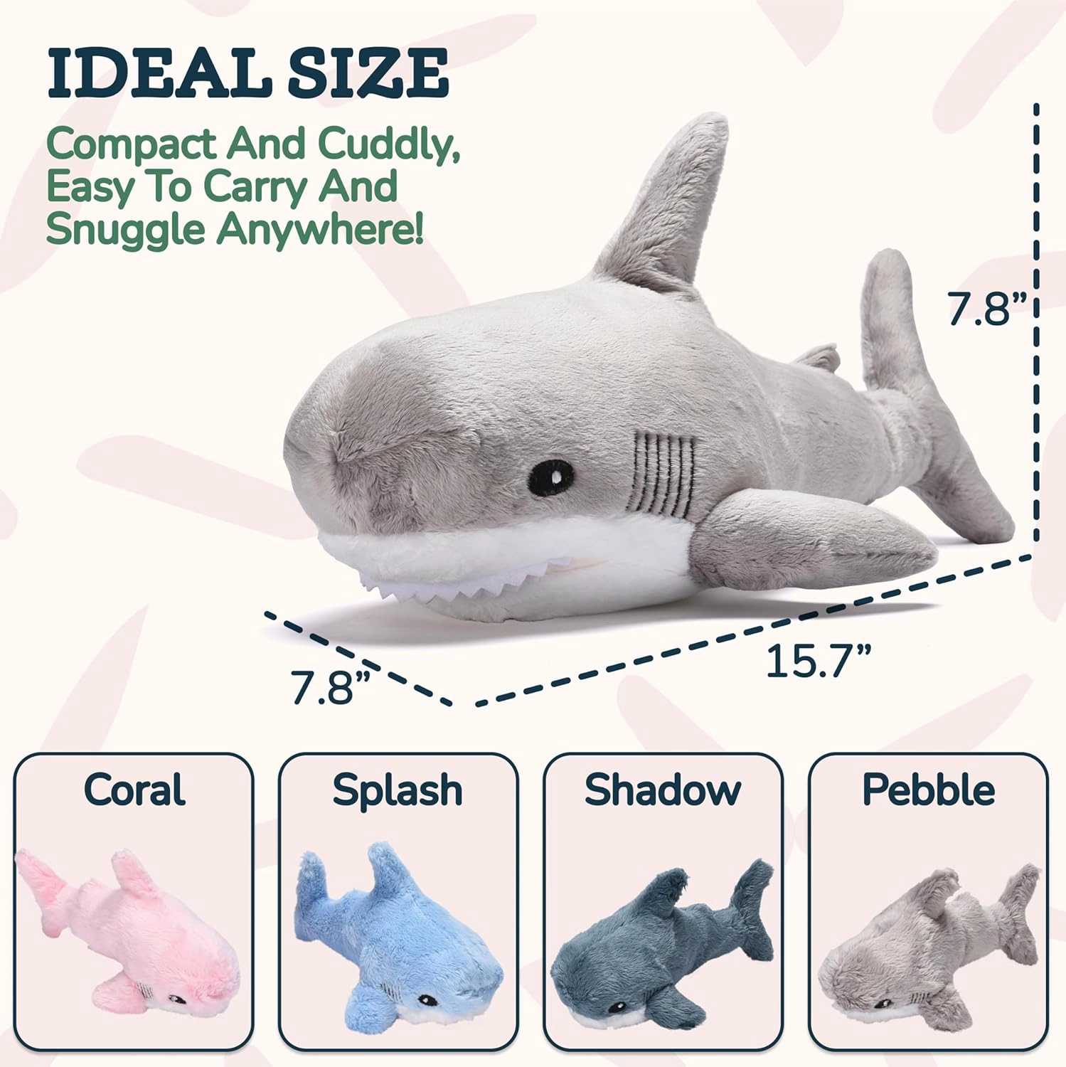 Shark Plush Stuffed Animal with 4 Babies - Sea Animals Huggable Plushies - Cute Decorative Shark Pillow - Soft and Fluffy Material - Stuffable Plushie Gift Toy for Sea Creature Lover