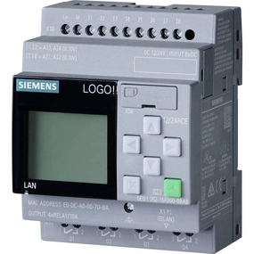 Siemens 6ED1052-1MD08-0BA0 LOGO! 12/24RCE, logic module, disp PS/I/O: 12/24VDC/relay, 8 DI (4AI)/4DO, memory 400 blocks, modular expandable, Ethernet