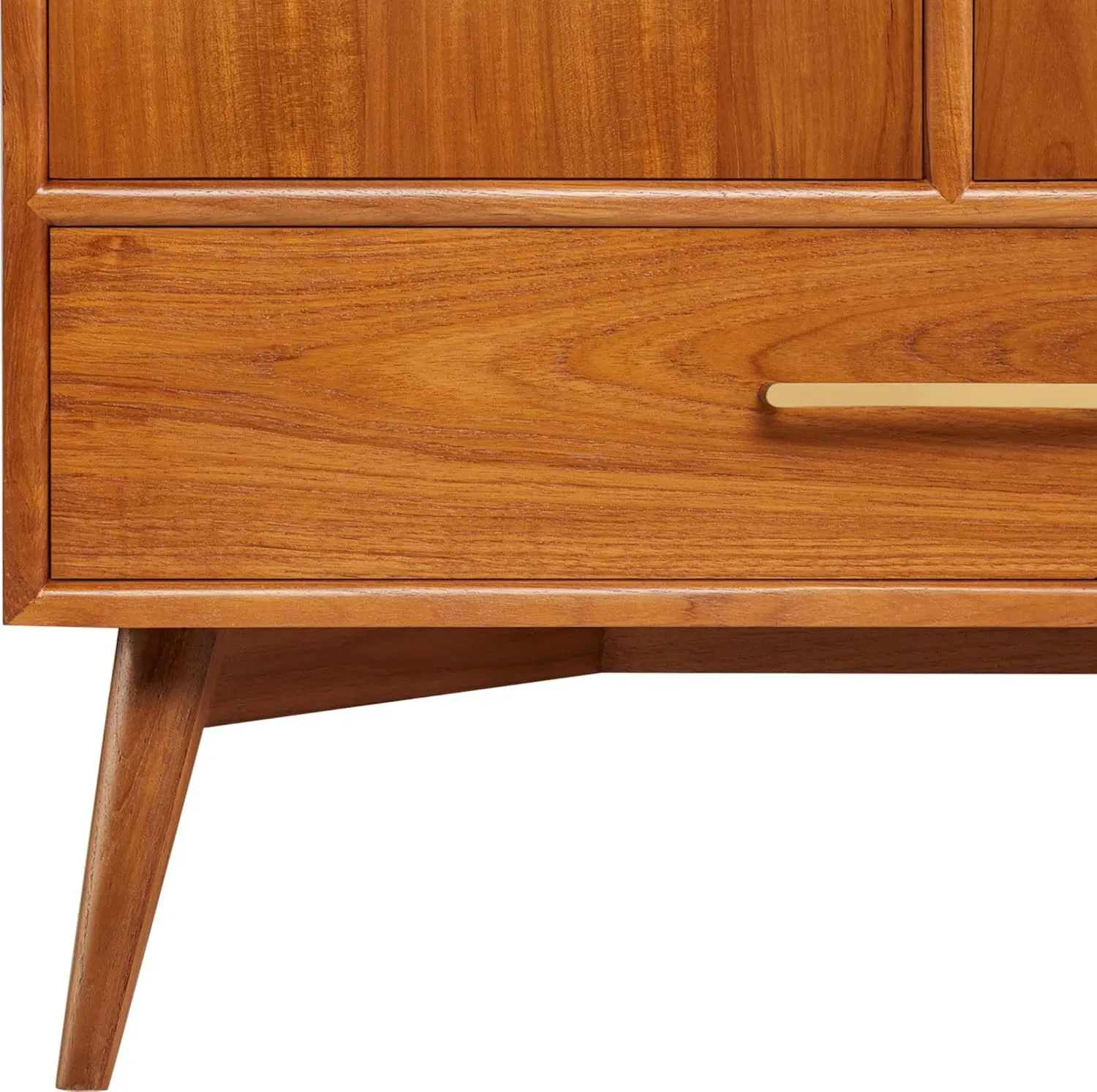 Signature Hardware 953363-72-UM-8 Novak 72" Freestanding Teak Double Basin Vanity Set with Cabinet, Vanity Top, and Oval Undermount Sinks - 8" Faucet Holes - Teak/Feathered White