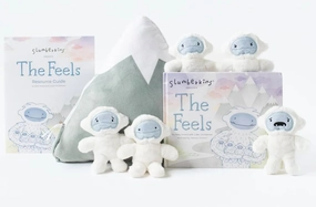 Slumberkins The Feels Set - Includes 5 Mini Feels Plush Toys, Interactive Story Book, & Slumberkins Mountain Pillow for Easy Storage - Social Emotional Tools for Ages 0 