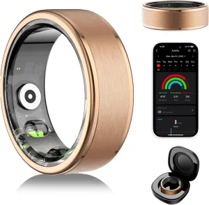 Smart Ring for Women Men - Fitness Tracker with Heart Rate/Blood Oxygen/Stress Monitor/Steps/Sleep Tracking, No App Subscription, 5ATM Waterproof Health Rings