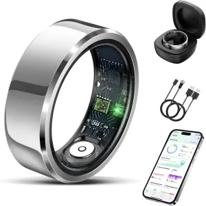 Smart Ring for Women Men-Wearable Fitness Tracker with Sleep Tracking Heart Rate Blood Oxygen Healthy Monitor Ring Activity Monitoring Steps Calories