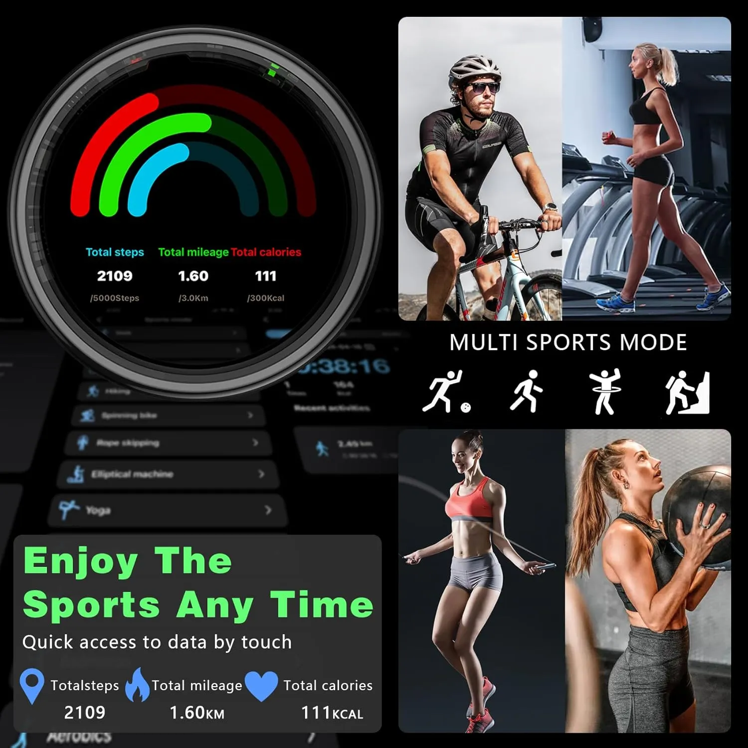 Smart Ring with LED Display Screen, Fitness Tracker Smart Rings for Women Men, Health Ring for iOS & Android, Sleep Tracker Ring Compatible with Heart Rate, SpO2, Sleep, Step (Rose Gold, 8)