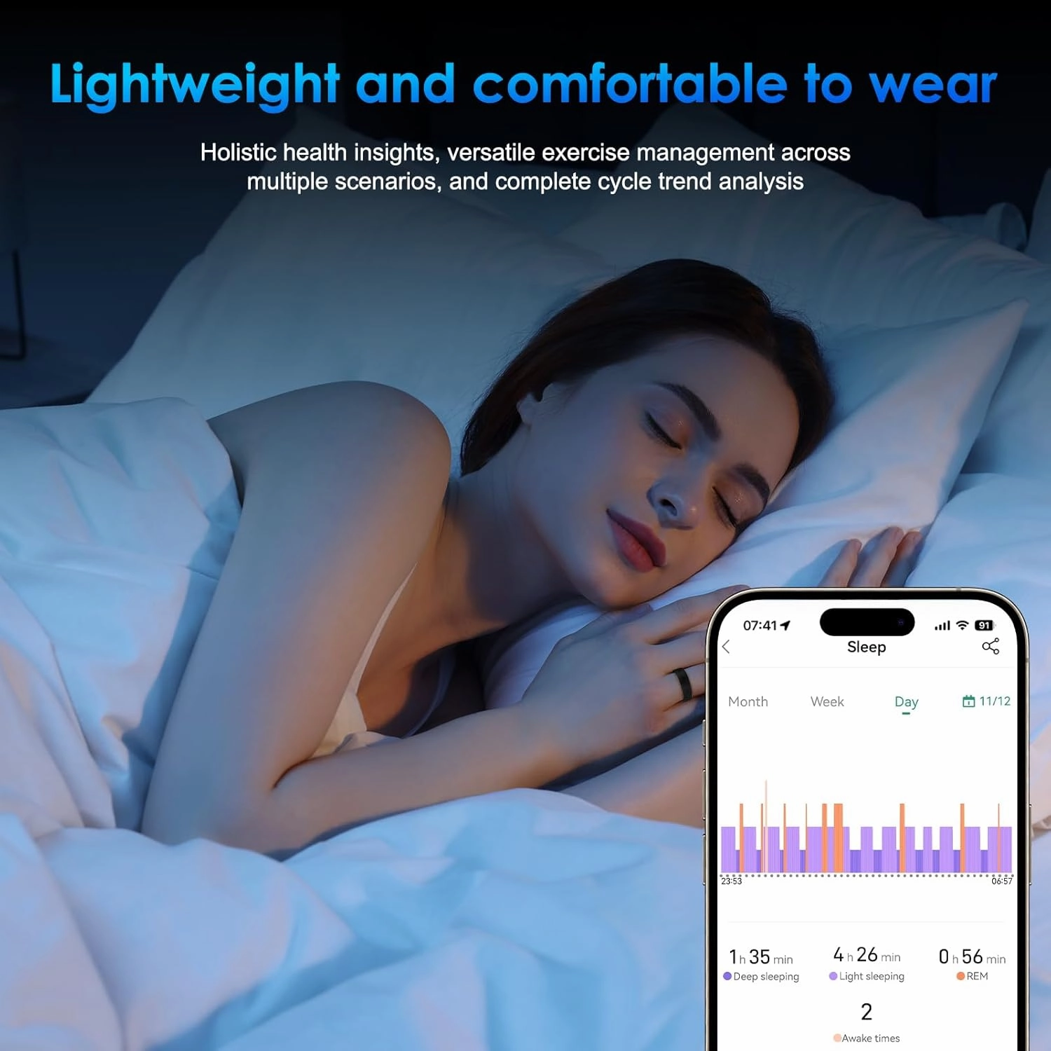 Smart Ring Fitness Tracker for Women Men - Waterproof Health Rings for Sleep Tracker, Heart and Blood Oxygen Monitor, Fitness Ring for Family Care,Step and Burned Calories Counter(10#)