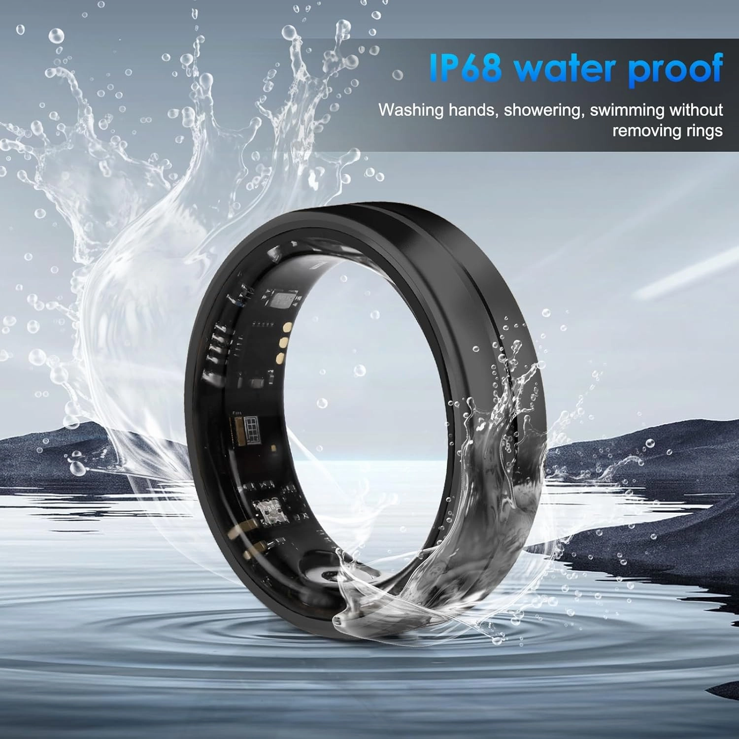 Smart Ring Fitness Tracker for Women Men - Waterproof Health Rings for Sleep Tracker, Heart and Blood Oxygen Monitor, Fitness Ring for Family Care,Step and Burned Calories Counter(10#)