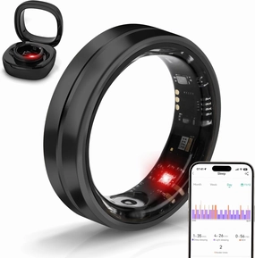 Smart Ring Fitness Tracker for Women Men - Waterproof Health Rings for Sleep Tracker, Heart and Blood Oxygen Monitor, Fitness Ring for Family Care,Step and Burned Calories Counter(10#)