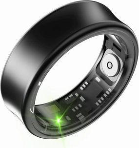 Smart Ring for Men & Women - 5ATM Waterproof, Health & Fitness Tracker, Heart Rate Monitor, Hand Gesture Brush Tiktok, Titanium Alloy Smart Rings for iOS/Android