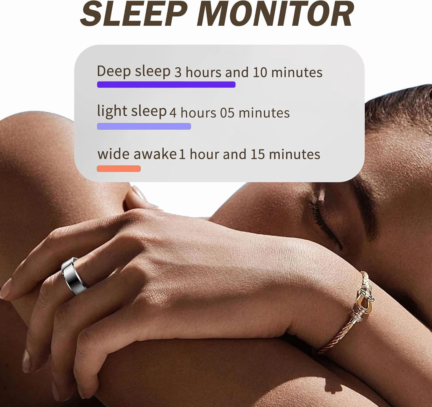 Smart Ring for Men Women Health Rings Heart Rate Sleep Monitor Step Counter Pedometer Sports Ring Fashion Fitness Tracker Ring with Charging Case Gold Rings for Android iOS Phones