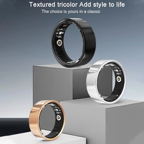 Smart Ring for Men Women with Sleep/Heart Rate/Blood Pressure/Sleep/Blood Oxygen Monitor, Pedometer, No Subscription Fee,IP68 Waterproof Fitness Tracker for iPhone &Android (Silver, 9)