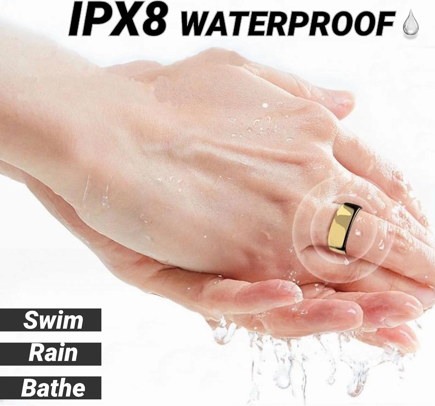 Smart Ring Health Tracker,Sleep Heart Rate Health Monitor, Fitness Tracker, Health Rings for Women & Men 7-Day Ultra Long Standby Time, IPX8 Water-Resistance