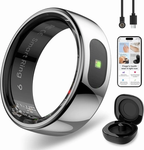 Smart Ring with Instant Notification Alerts & Gesture Control - Sleep Tracker Ring, Fitness Ring for Steps & Heart Rate, IP68 Waterproof Silver #10