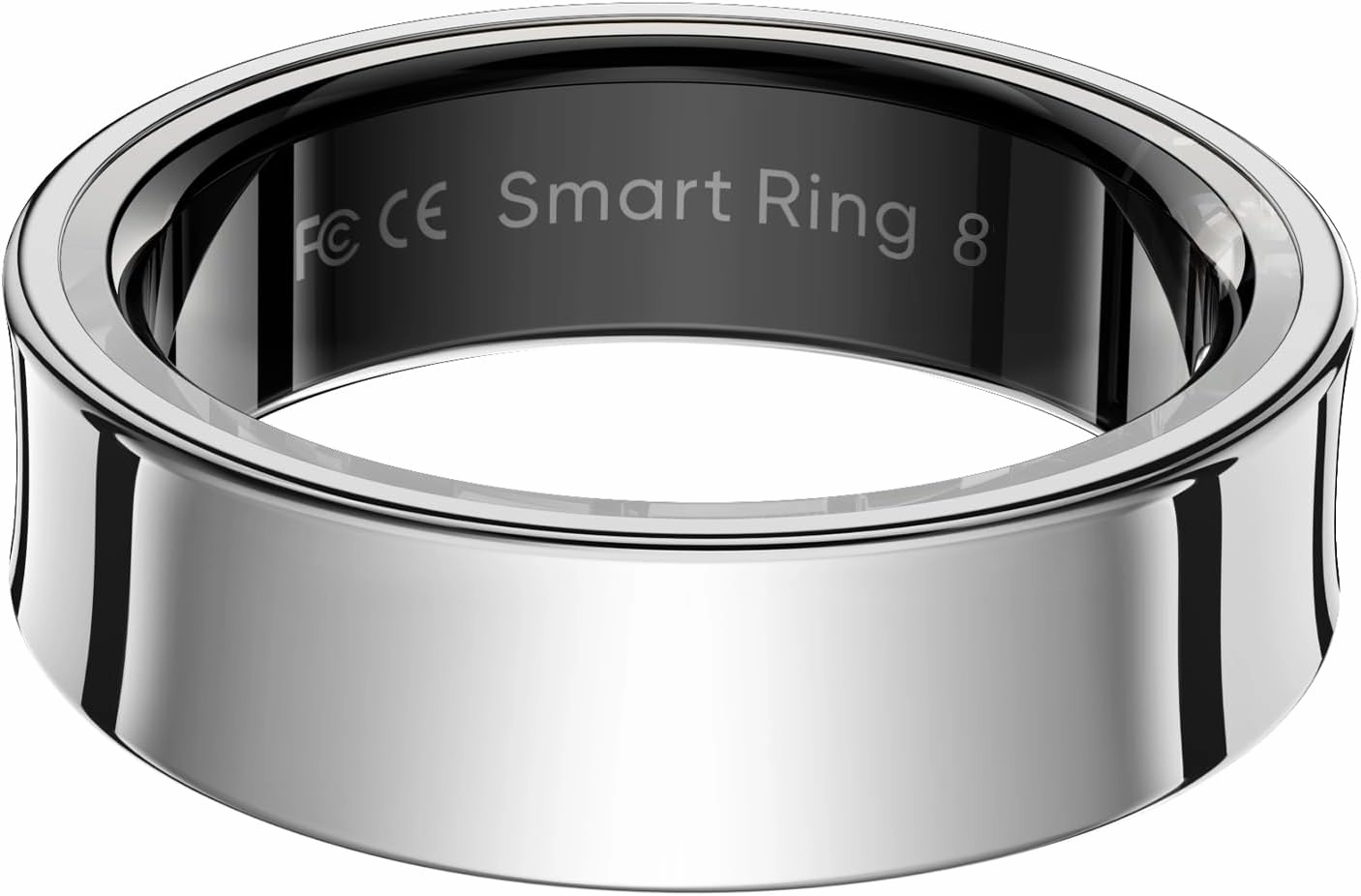 Smart Rings for Men, Fitness Trackers for Women - Sleep Tracking Wearable - Heart Rate - Blood Oxygen - IP68 Waterproof (Silver, 8#)