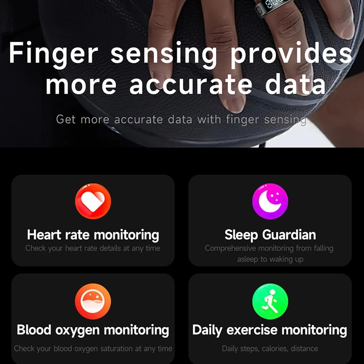 Smart Rings for Women Men Health Rings with Charging Case, Display Screen, IP68 Waterproof, Fitness Tracker with Heart Rate, Blood Oxygen, Sleep Tracker, Step Tracker (Black, 12#)
