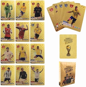 Soccer Trading Cards 2024–2025 – Golden (55/Pack) Featuring HD Waterproof Printing of Top Star Soccer Players – Football Card Set for Fans, Friends & Collectors – Not Original