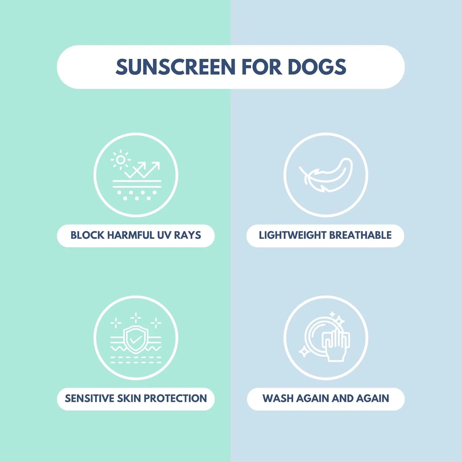 Spark Paws Dog T-Shirt, Quick Dry Soft Stretchy, Lightweight Breathable for Dogs with Sensitive Skin - Blue & Mint (Set of 2) - 3XL