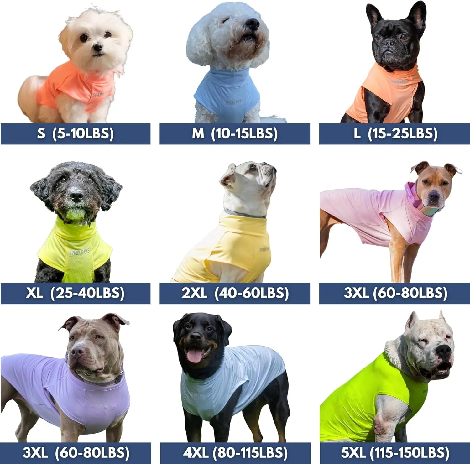 Spark Paws Dog T-Shirt, Quick Dry Soft Stretchy, Lightweight Breathable for Dogs with Sensitive Skin - Blue & Mint (Set of 2) - 3XL