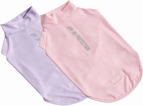 Spark Paws Dog T-Shirt, Quick Dry Soft Stretchy, Lightweight Breathable for Dogs with Sensitive Skin - Purple & Pink (Set of 2) - M
