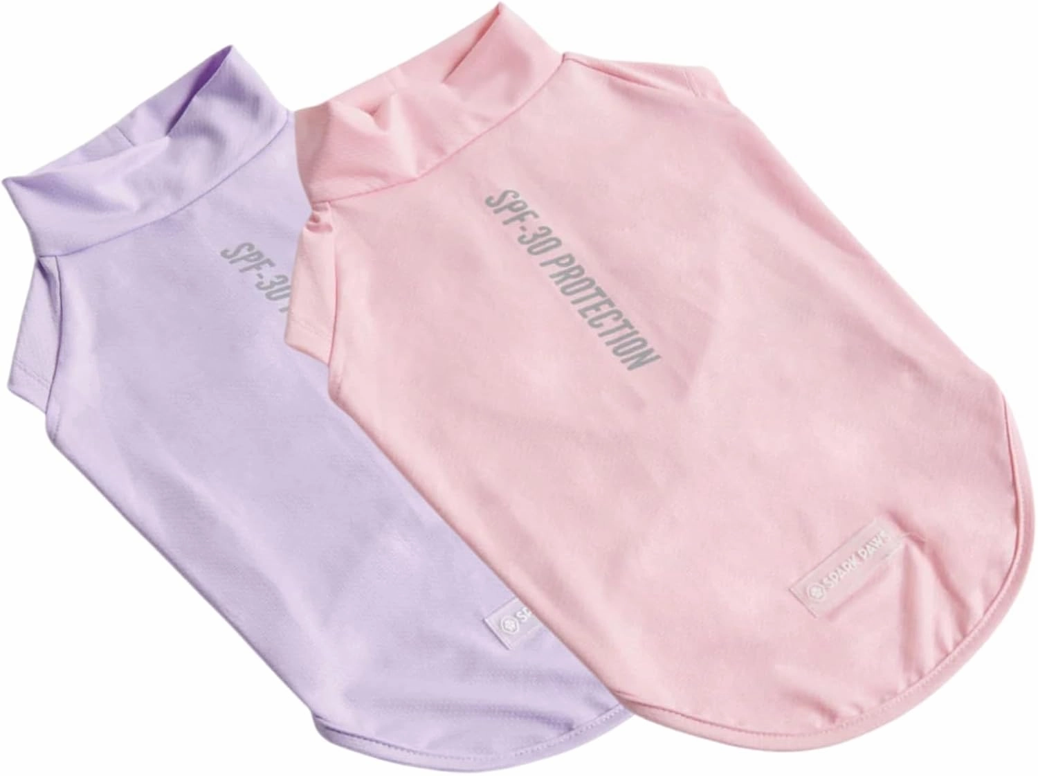 Spark Paws Dog T-Shirt, Quick Dry Soft Stretchy, Lightweight Breathable for Dogs with Sensitive Skin - Purple & Pink (Set of 2) - M