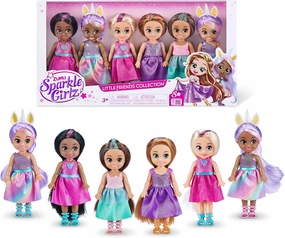 Sparkle Girlz 6 Pack of Princess Dolls by ZURU Fashion, Removable Dresses, Gifts for Girls 4-8, Poseable Fashion Doll, Pretend Play