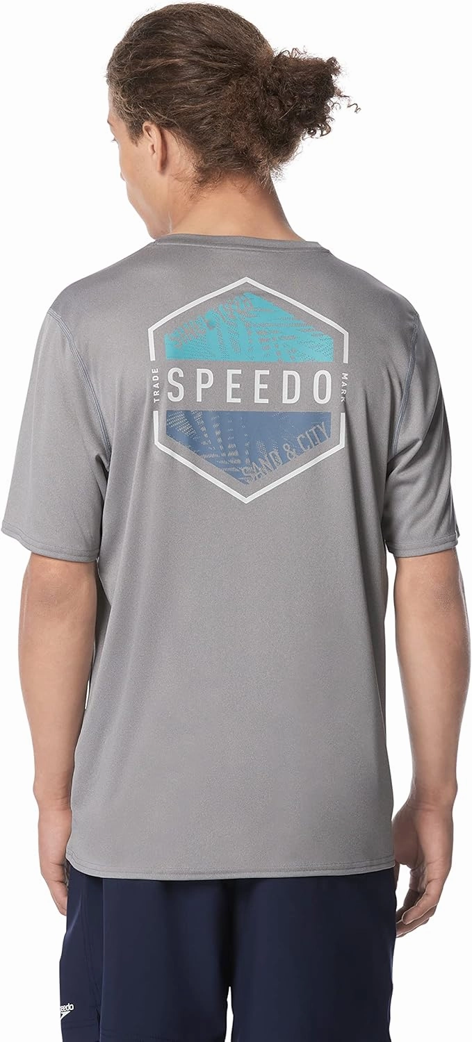 Speedo Men's Uv Swim Shirt Graphic Short Sleeve Tee