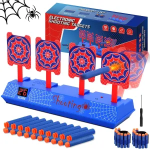 Spider Shooting Targets Toy for 3-12 Year Old Boys: Electronic Scoring Shooting Target Set for Kids with 20 Foam Dart, Spider Toys for Boys 4-6, Shooting Game for Kids Ages 3 