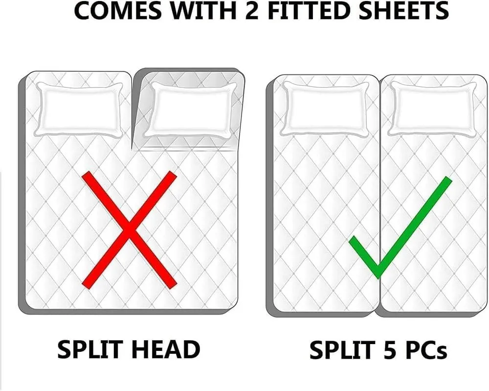 Split King 5 Piece Sheet Set - Adjustable Split Bed Sheets for Sleep Number Bed - 100% Long Staple Cotton - 15" Deep Pocket - 2 Twin-XL Fitted Sheets - Soft Cooling Bedsheets - Ivory Solid