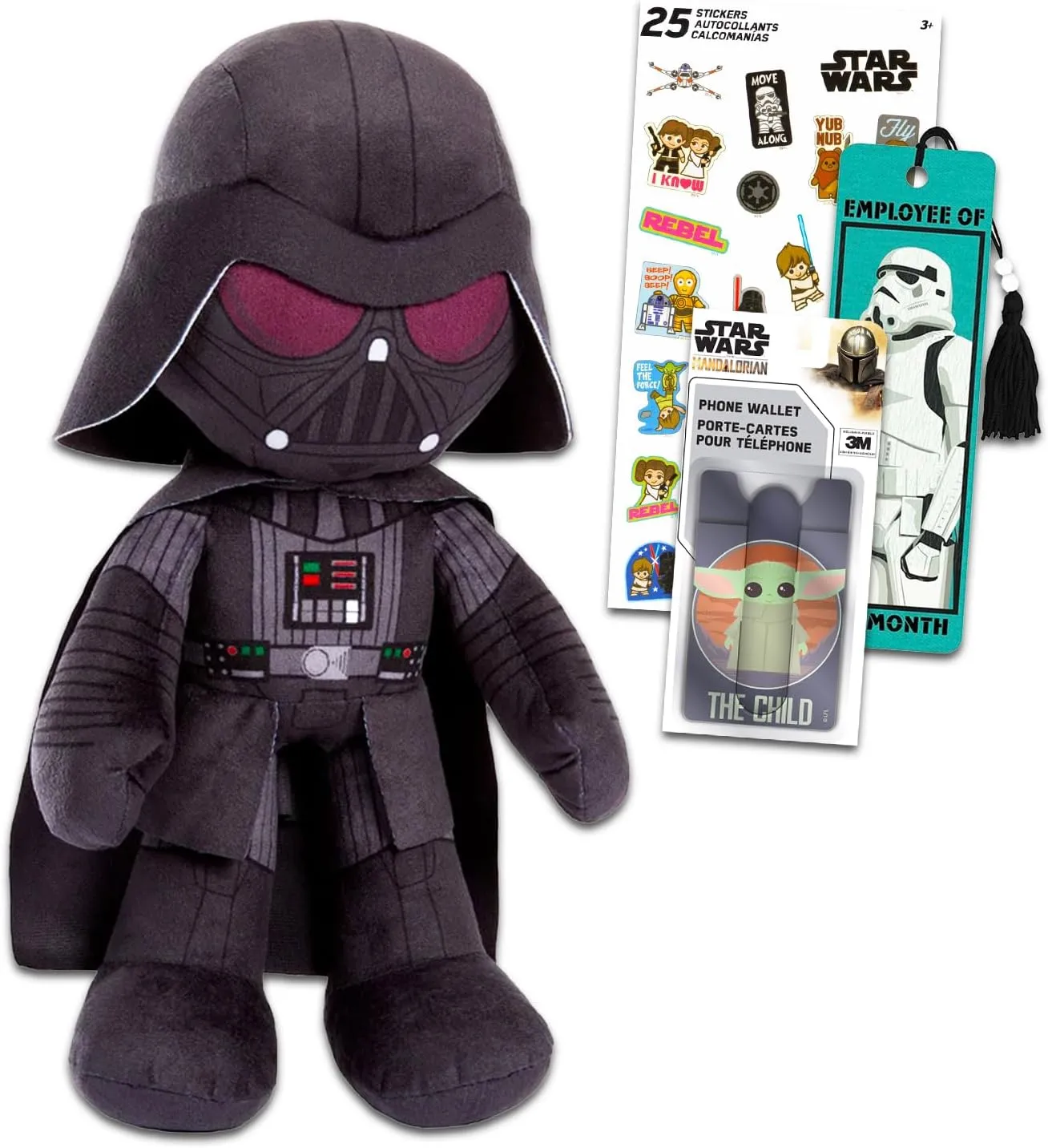 Star Wars Plush Doll Set for Kids - Bundle with Darth Vader Talking Doll, Stickers, Bookmark, Plus More | Interactive Star Wars Toys for Boys and Girls