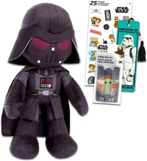 Star Wars Plush Doll Set for Kids - Bundle with Darth Vader Talking Doll, Stickers, Bookmark, Plus More | Interactive Star Wars Toys for Boys and Girls