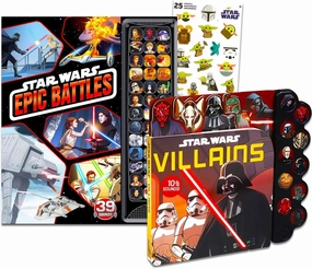 Star Wars Books Set for Kids - Bundle of 2 Interactive Sound Books, Plus Baby Yoda Stickers | Star Wars Activity Set for Boys, Girls