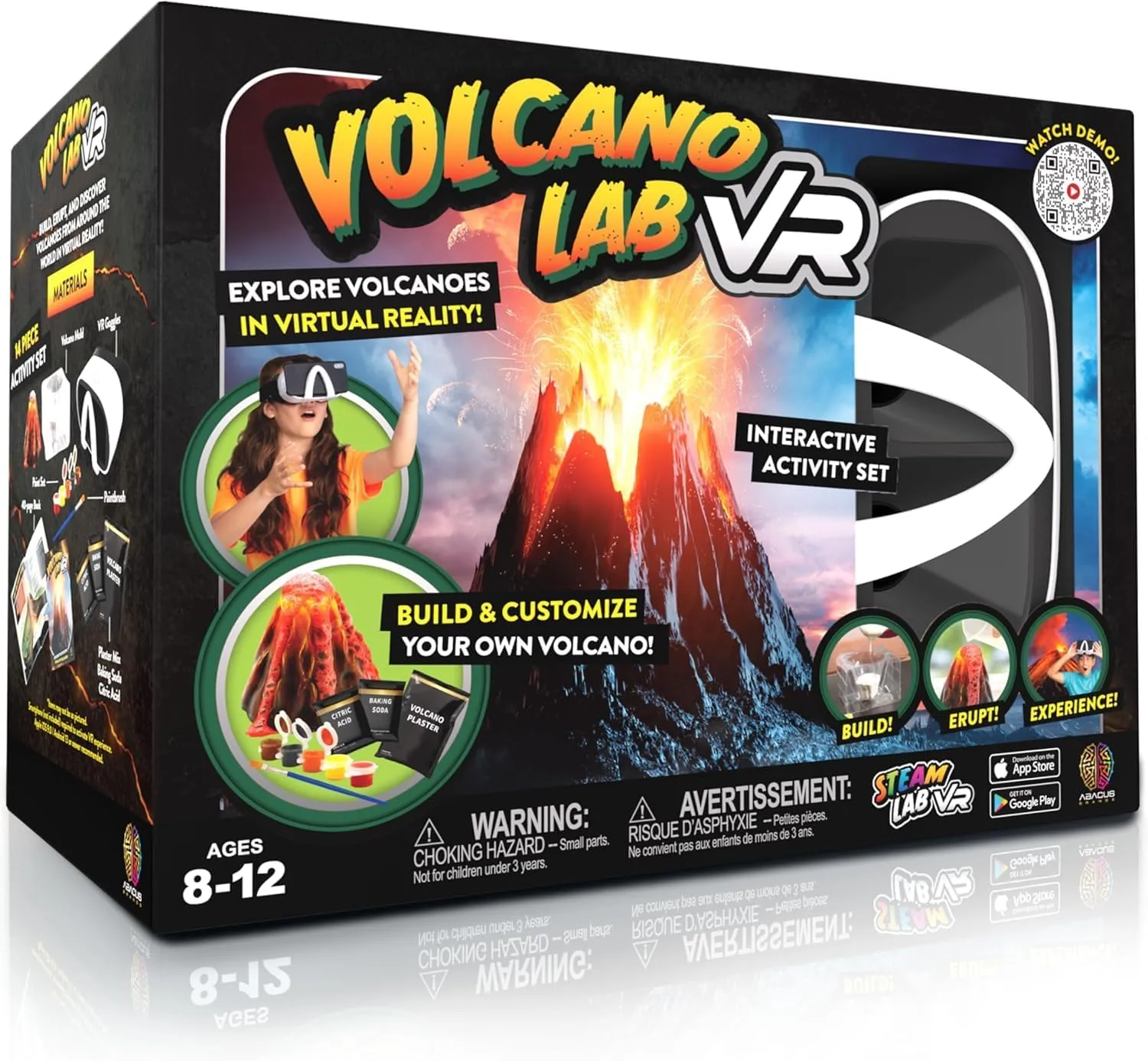 STEAM Volcano Lab VR - Build and Erupt Your Own Volcano - Virtual Reality Kids Science Kit, Book and Interactive STEAM Learning Activity Set (Spanish Language Version)