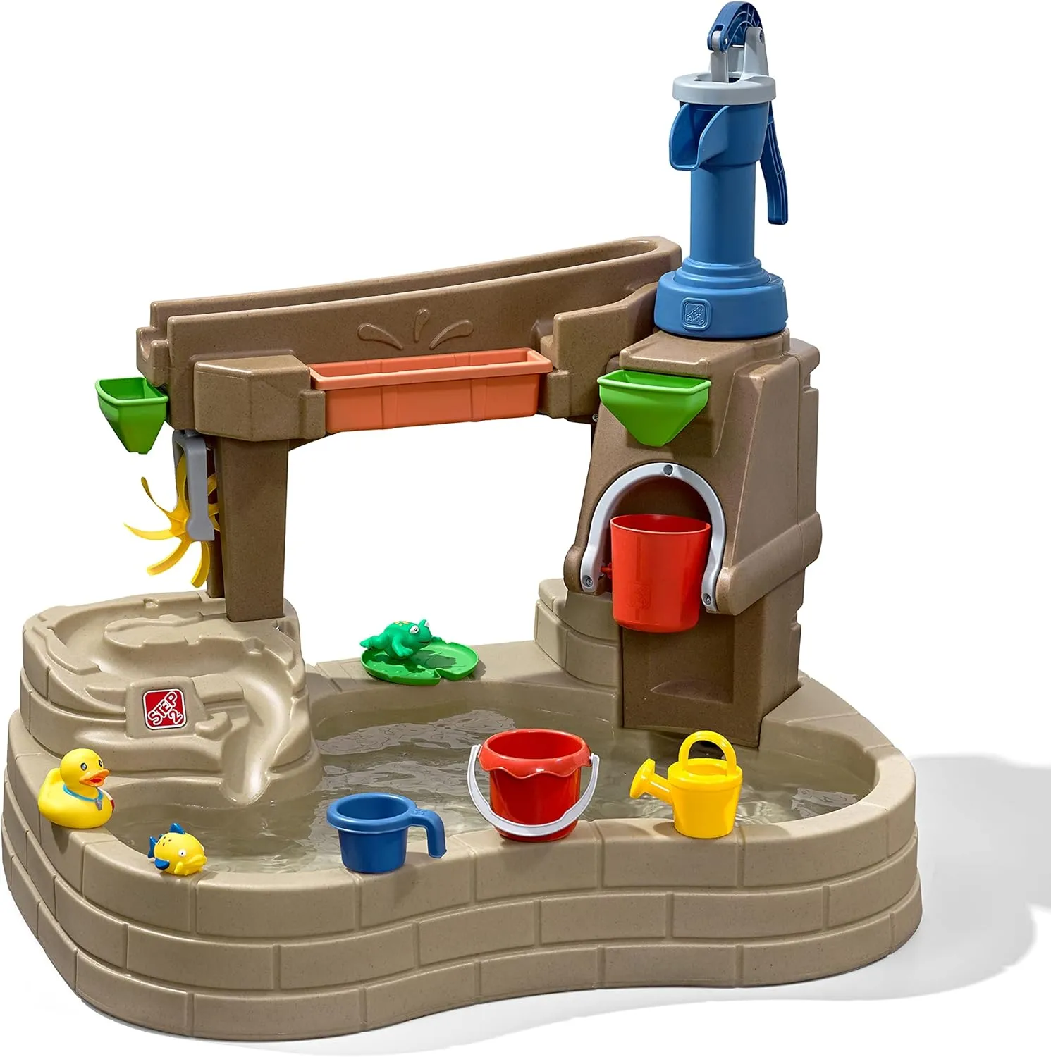 Step 2 Pump & Splash Discovery Pond Water Table, Kids Water Sensory Activity Pool, Summer Outdoor Toys, 10 Piece Toy Accessories, For Toddlers 2  Years Old