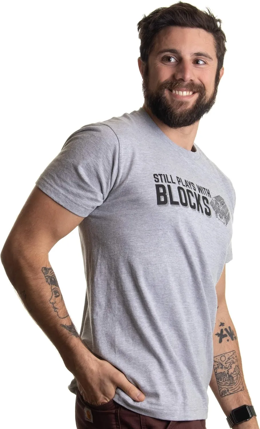 Still Plays with Blocks Tee | Funny Engine Mechanic Car Guy Truck Repair Men T-Shirt