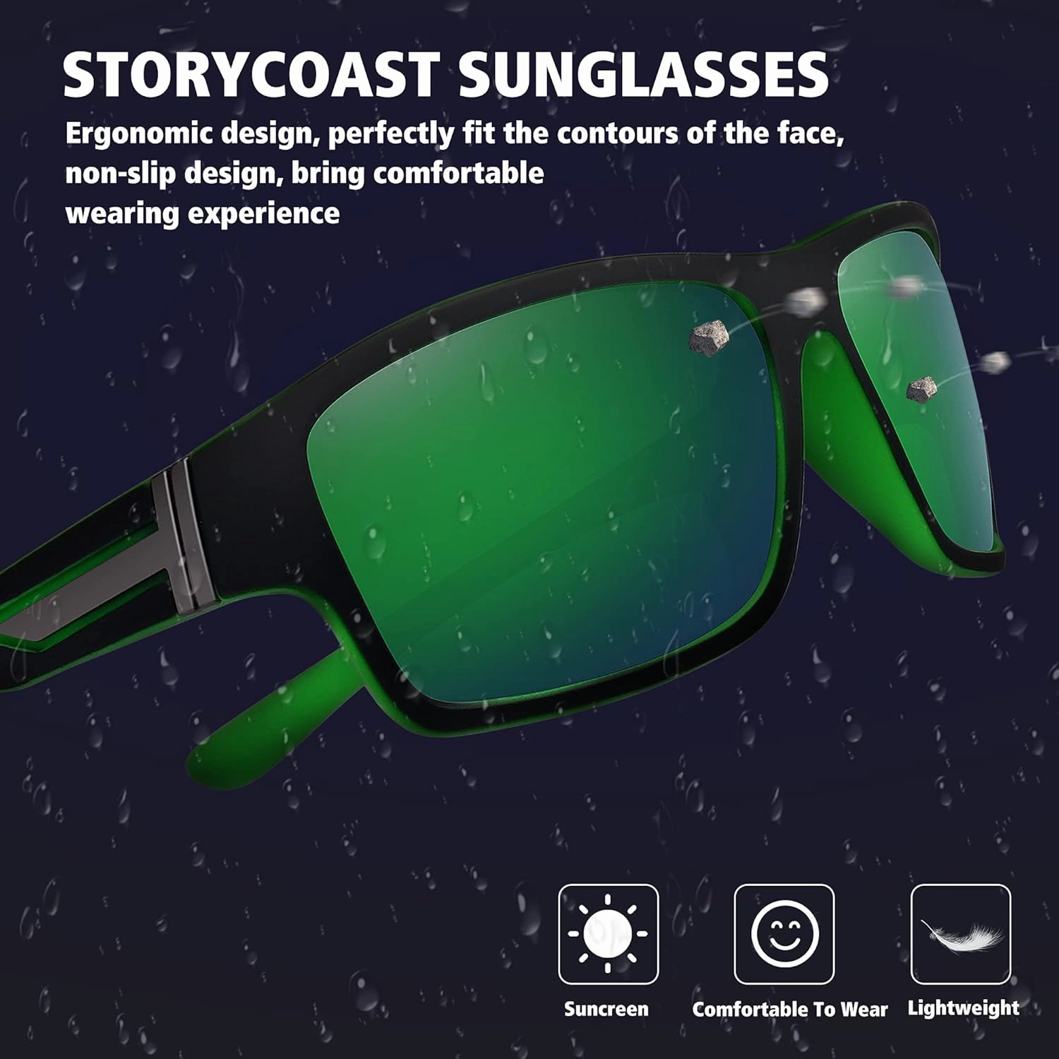 STORYCOAST Polarized Sports Sunglasses for Men Women Unbreakable Frame Cycling Fishing Driving