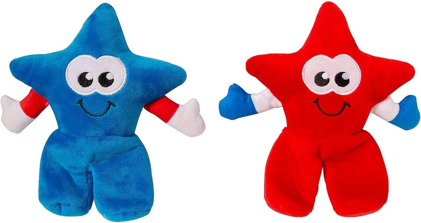 Stuffed Walking Patriotic Star Character Puppets, 12 Pieces