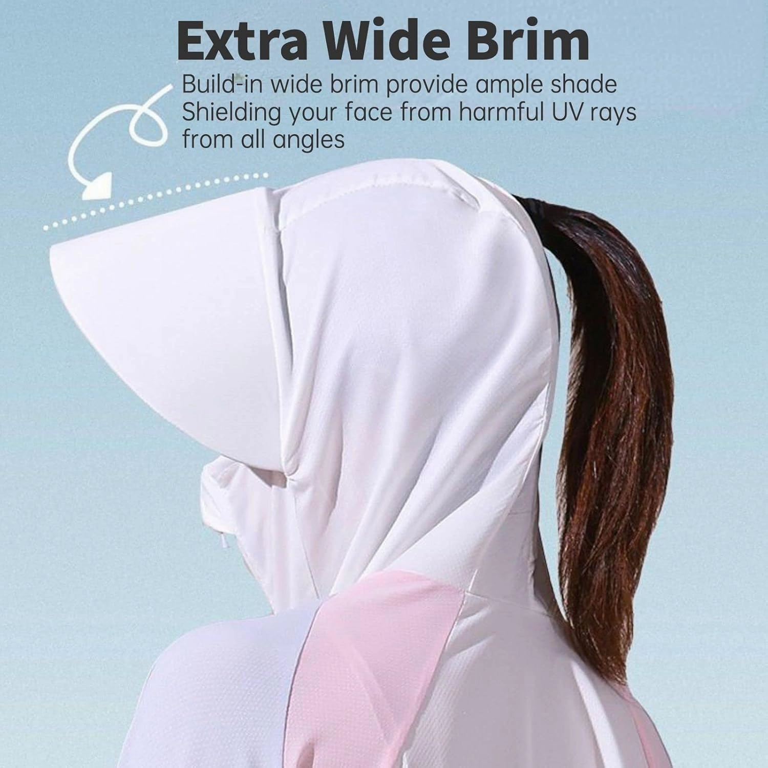 Sun Protection Hoodie Women Sun Protection Shirts Sun Protection Jacket UPF 50  UV with Brim for Running Hiking Outdoor