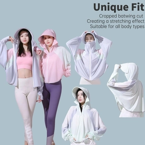 Sun Protection Hoodie Women Sun Protection Shirts Sun Protection Jacket UPF 50  UV with Brim for Running Hiking Outdoor