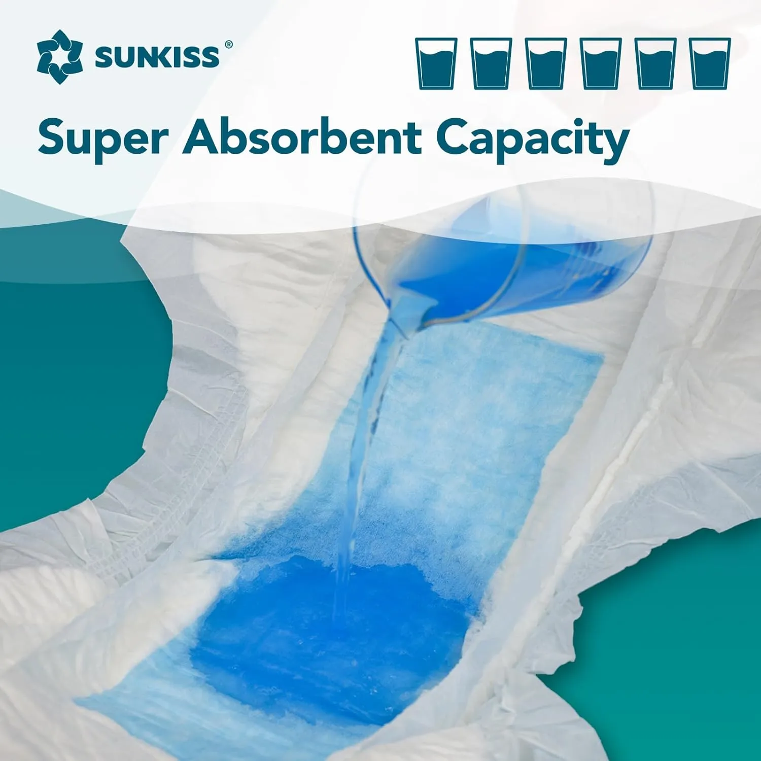SUNKISS TrustPlus Unisex Adult Diapers, Medium, 12 Count - Heavy Absorbency, Leak Protection, Advanced Odor Control, Extra Soft, Wetness Indicator