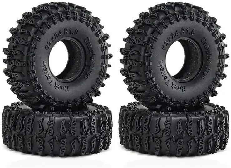 Super Soft Sticky 1.0 Crawler Tires for 1/18 1/24 RC Crawler Car Axial SCX24 FMS FCX24 AX24 Upgrade