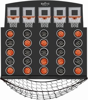 SWOOC Games - Low Post Lineup™ | Wall Mounted Giant Basketball 4 In A Row w/ 5  Games | Basketball Hoop For Room Wall Games | Game Room Games | Mini Basketball Hoop Indoor Connect | Four In A Row Game