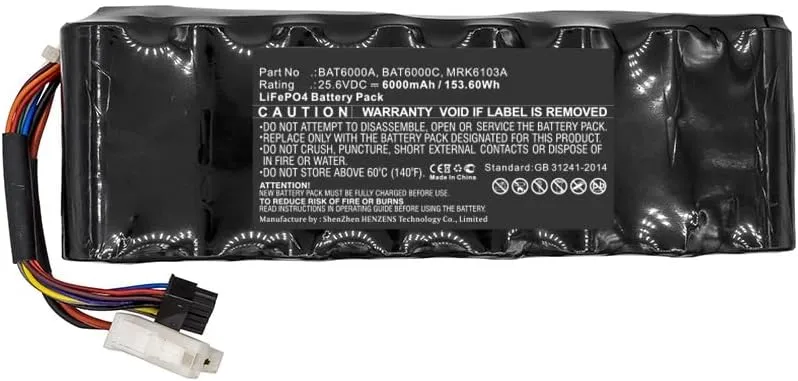 Synergy Digital Lawn Mower Battery, Compatible with Robomow Robot Mower MC 300 Lawn Mower, (LiFePO4, 25.6V, 6000mAh) Ultra High Capacity, Replacement for Robomow BAT6000A Battery