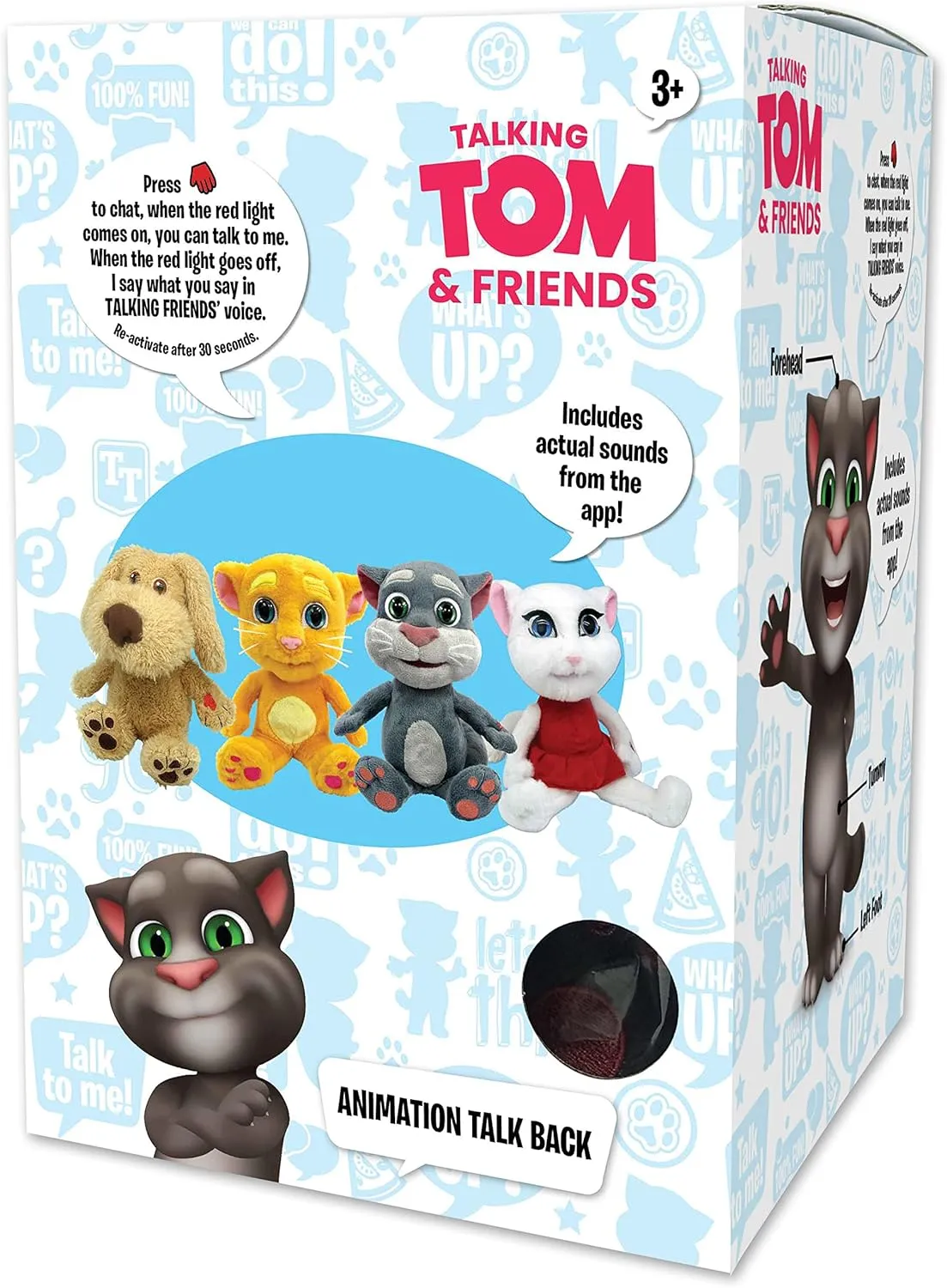 Talking Tom & Friends, My Talking Tom 12 Inch Plush Toy with Interactive Features, Talkback Talking Friends Stuffed Cuddly Plush Toy 12"
