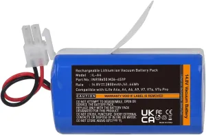 Tectra Replacement Battery for ILIFE A4, A4S, A4S pro, A6, A9, A10, V7, V7s Plus, V3x, W450 Robot Vacuum Cleaners, 14.8V 2800mAh