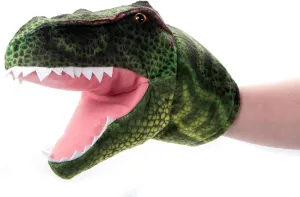 The Petting Zoo Dinosaur T-Rex Stuffed Animal Plushie, Gifts for Kids, Puppetz Animals, Green T-Rex Plush Toy 12 Inches